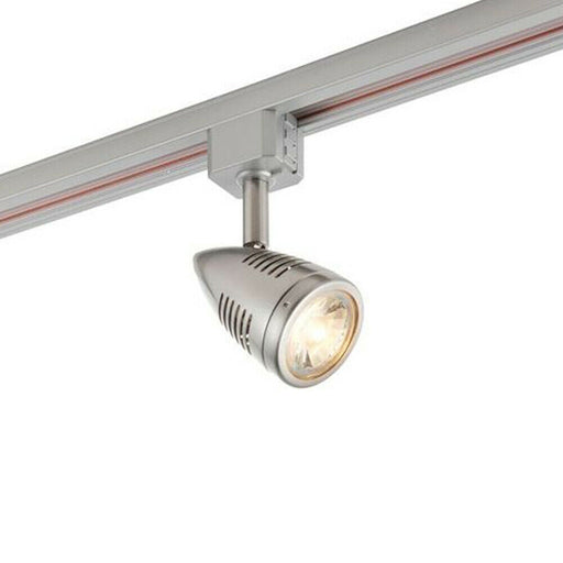 Adjustable Ceiling Track Spotlight Satin Chrome Single GU10 Lamp Bulb Downlight Loops