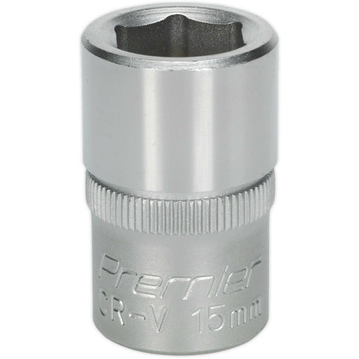 15mm Steel Drive Socket - 1/2" Square Drive - Chrome Vanadium Wrench Socket Loops
