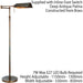 Luxury Adjustable Head Floor Lamp Antique Patina Shade Feature Reading Light Loops