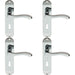 4x PAIR Scroll Lever Door Handle on Lock Backplate 180 x 40mm Polished Chrome Loops