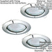 3 PACK Flush / Recessed Ceiling Downlight Chrome Steel 3 x 3W GU10 Bulb Loops