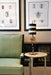Table Lamp Gold Leaf Black & Cream Stripes LED E27 60W Bulb Loops