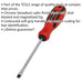 Slotted 5 x 100mm Screwdriver with Soft Grip Handle - Chrome Vanadium Shaft Loops