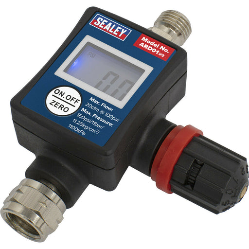 On-Gun Air Pressure Regulator Gauge - DIGITAL 160PSI - 1/4" BSP Airbrush Spray Loops