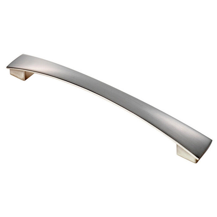 Curved Bow Pull Handle 218.5 x 26mm 192mm Fixing Centres Satin Nickel Loops