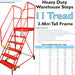 11 Tread HEAVY DUTY Mobile Warehouse Stairs Punched Steps 3.48m Safety Ladder Loops