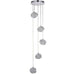 Multi Light Ceiling Pendant 5 Bulb Chrome & Crystal Glass Chandelier Height Lamp Loops