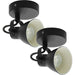 2 PACK Wall Light 1 Spot Colour Black Steel Pivot Shade GU10 1x3.3W Included Loops