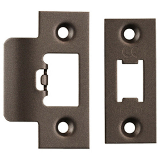 Forend Strike & Fixing Pack Suitable for Tubular Latch Matt Bronze Loops