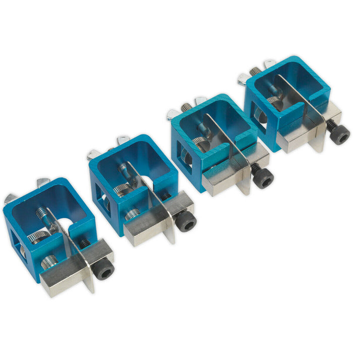 4 Piece Butt Welding Clamp Set - Built In Level Adjustment - Evenly Spaced Welds Loops