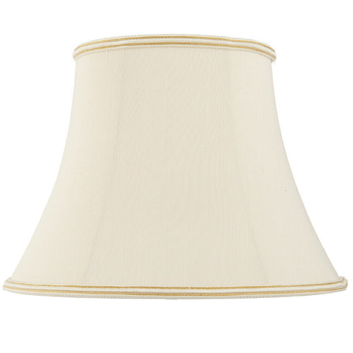 14" Bowed Oval Handmade Lamp Shade Cream Fabric Classic Table Light Bulb Cover Loops