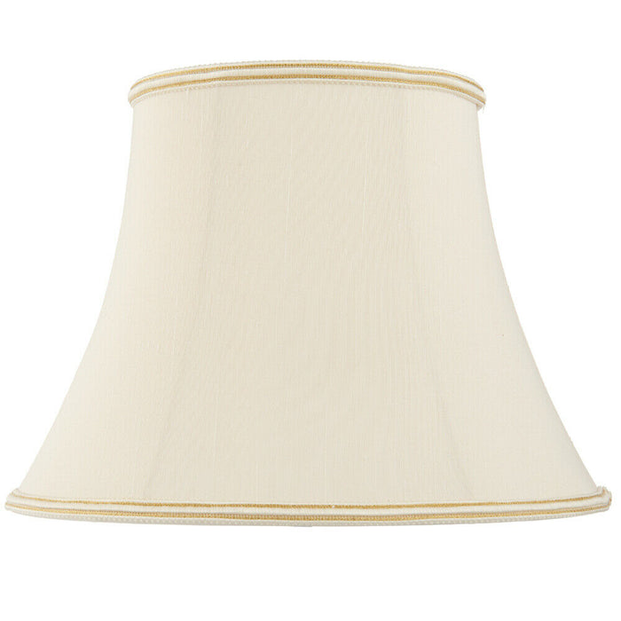 14" Bowed Oval Handmade Lamp Shade Cream Fabric Classic Table Light Bulb Cover Loops