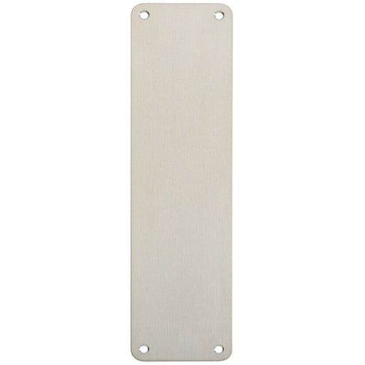 Plain Door Finger Plate 300 x 75mm Satin Stainless Steel Push Plate Loops