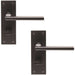 2x PAIR Straight Square Handle on Bathroom Backplate 150 x 50mm Matt Bronze Loops