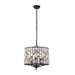 Ceiling Pendant Light Dark Bronze Paint & Clear Crystal 5 x 40W E14 Loops