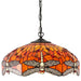 Tiffany Glass Hanging Ceiling Pendant Light Orange Dragonfly 3 Lamp Shade i00112 Loops