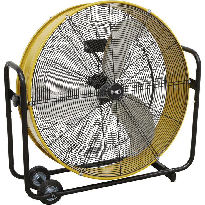 30" Industrial High Velocity Drum Fan - 2 Speed Settings - Wheeled Stand - 110V Loops