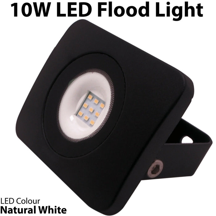 PREMIUM Slim Outdoor 10W LED Floodlight Bright Security IP65 Waterproof Light Loops