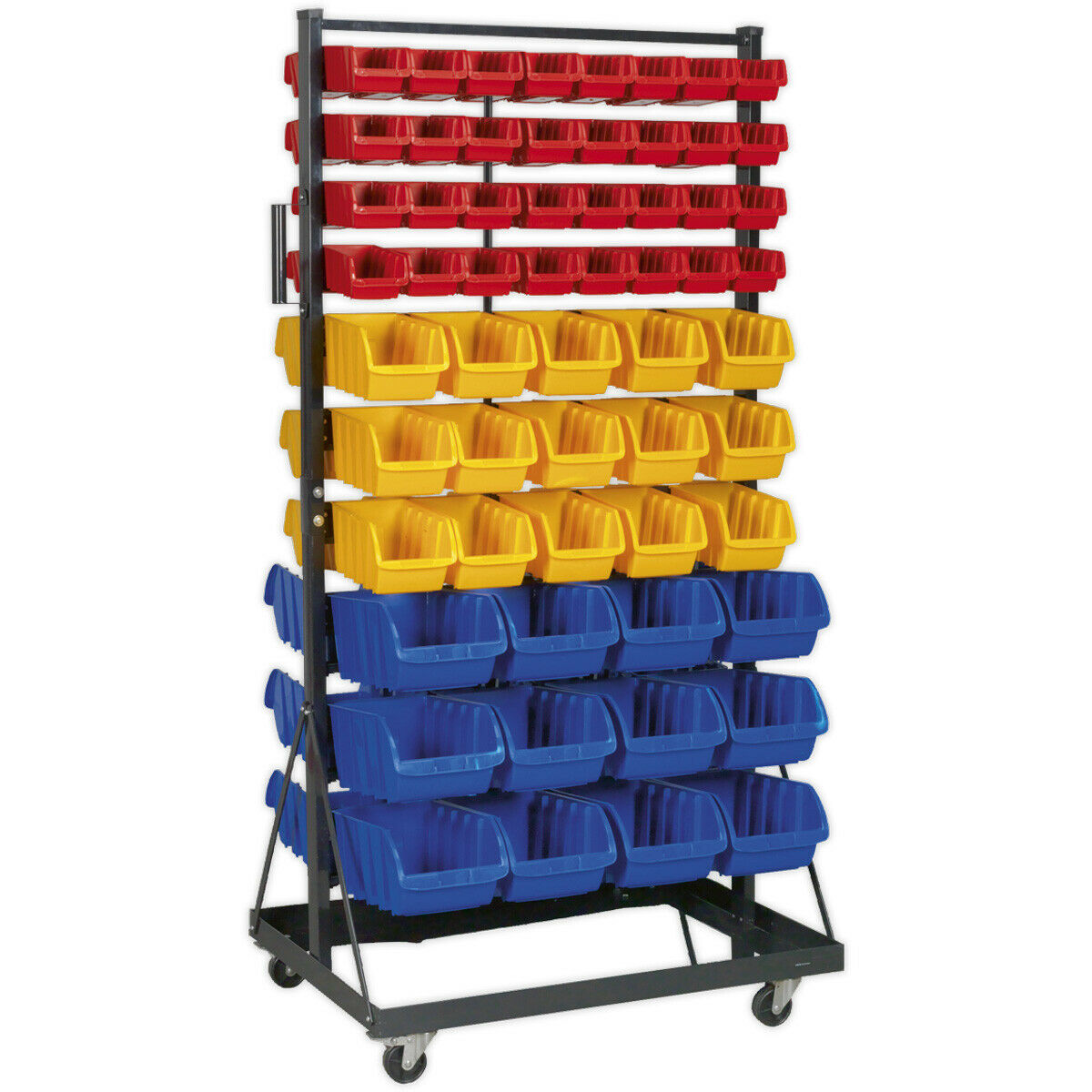 118 Tray / Bin Mobile Parts Storage Rack - Garage & Warehouse Parts Picking Unit Loops