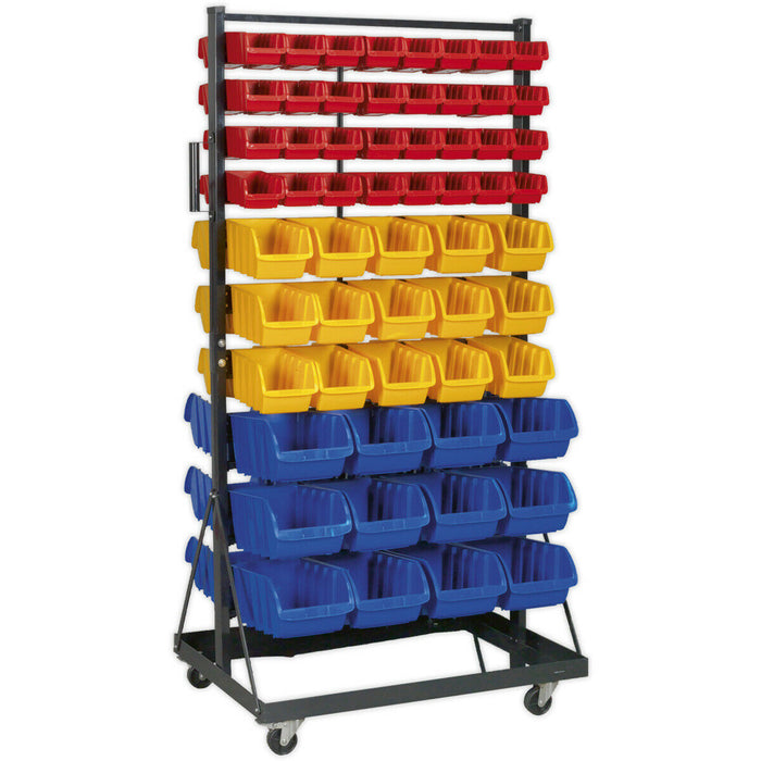 118 Tray / Bin Mobile Parts Storage Rack - Garage & Warehouse Parts Picking Unit Loops