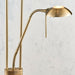 Mother & Child Floor Lamp Antique Brass 1.8m Twin Light Dimmer Flexible Reading Loops