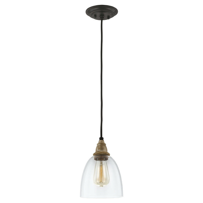 1 Bulb Ceiling Pendant Light Fitting Driftwood / Dark Weathered Zinc LED E27 60W Loops