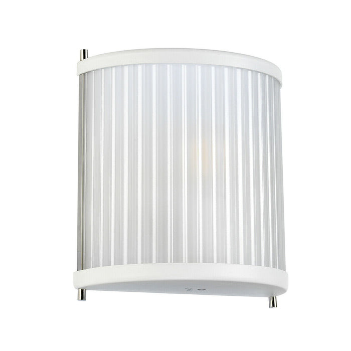 Wall Light White Satin Painted / Highly Polished Nickel LED E27 60W Loops