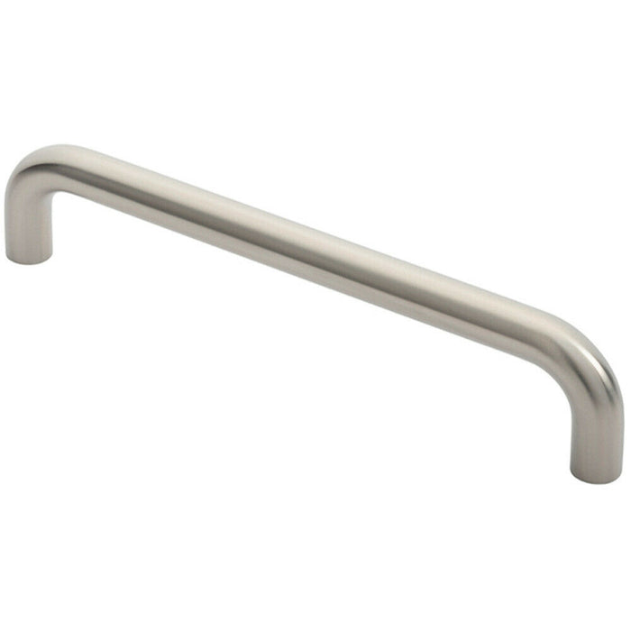 Round D Bar Pull Handle 22mm Dia 300mm Fixing Centres Satin Stainless Steel Loops