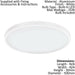 Wall / Ceiling Light White 500mm Round Surface Mounted 25W LED 3000K Loops