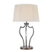 Table Lamp Cut Glass Droplet Ivory Pleated Shade Dark Bronze LED E27 60W Loops