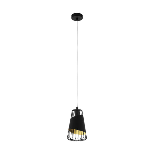 Hanging Ceiling Pendant Light Black & Gold 1x 60W E27 Hallway Feature Lamp Loops