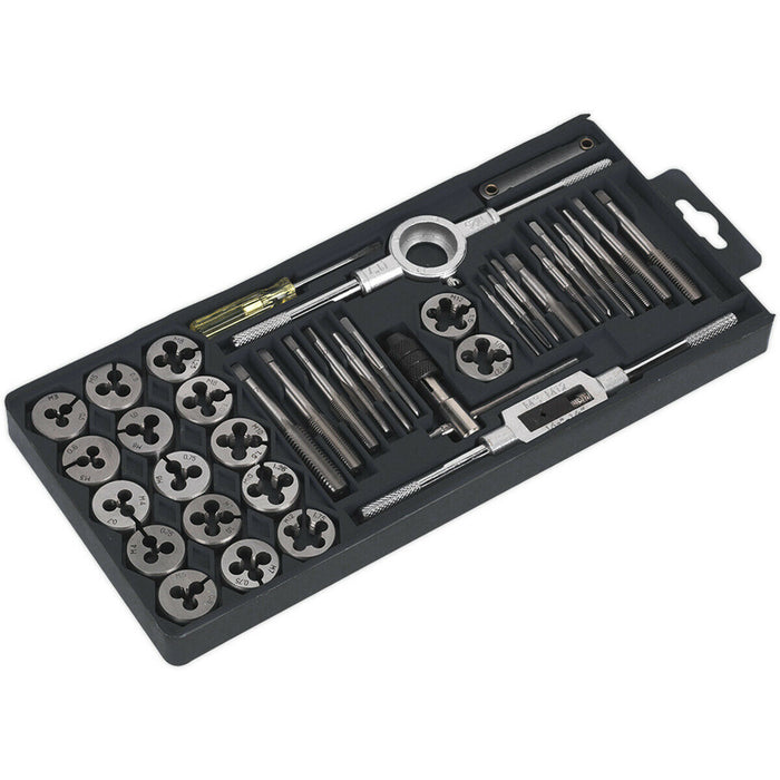 40pc Metric Tap & Split Die Set - M3 to M12 - Manual Bar & Socket Threading Tool Loops