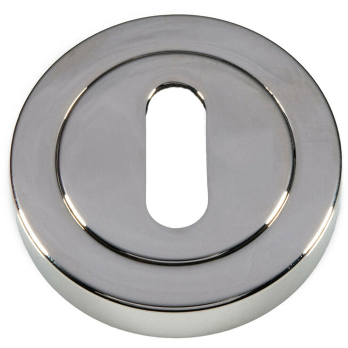 50mm Lock Profile Round Escutcheon Concealed Fix Polished Nickel Keyhole Cover Loops