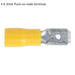 100 PACK 6.3mm Push-On Male Terminal - Suits 12 to 10 AWG Cable - Yellow Loops