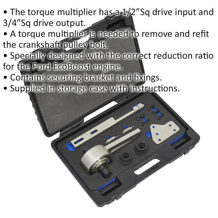 Torque Multiplier - 1/2" Sq Drive to 3/4" Sq Drive - Suits Ford EcoBoost Engines Loops