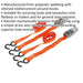 PAIR - 25mm x 4m 500KG Ratchet Tie Down Straps Set - Polyester Webbing S-Hook Loops