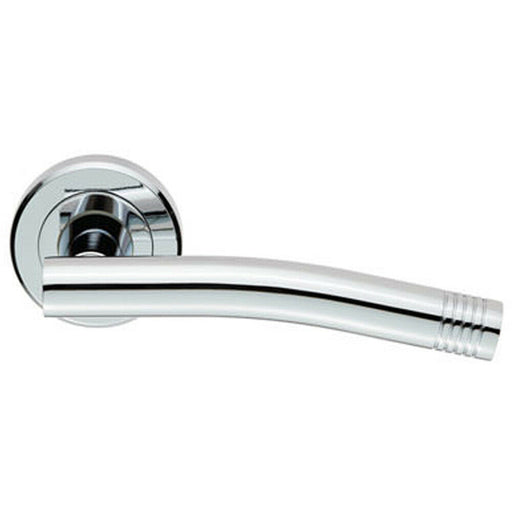 PAIR Round Bar Handle with Arch Concealed Fix Round Rose Polished Chrome Loops