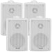 4x 6.5" 120W White Outdoor Rated Garden Wall Speakers Wall Mounted 8Ohm & 100V