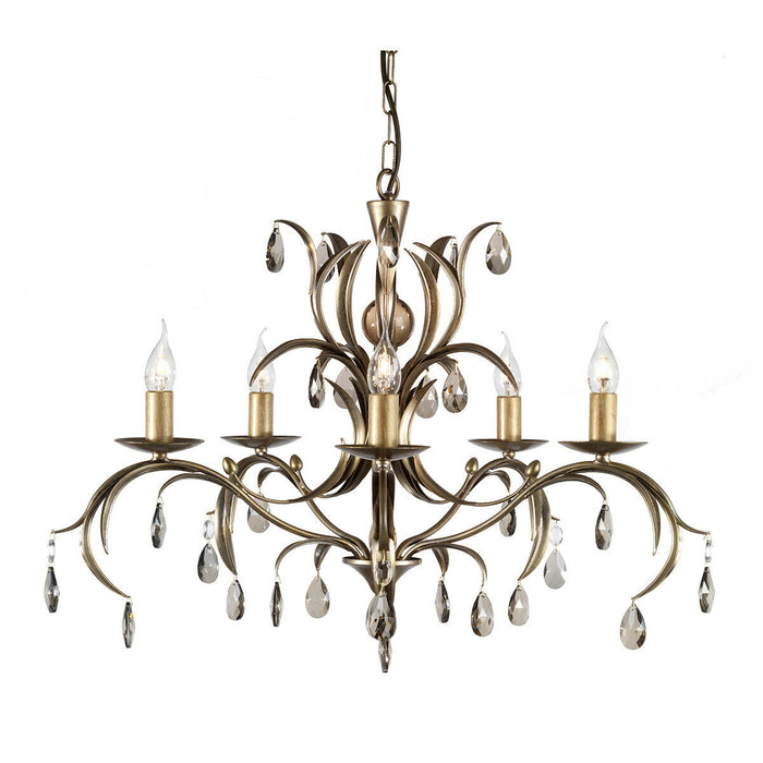 5 Bulb Chandelier Hanging Pendant LIght Bronze Patina LED E14 60W Bulb Loops