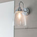 IP44 Bathroom Wall Light Chrome & Domed Clear Glass Modern Curved Arm Oval Lamp Loops