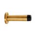 2x Rubber Tipped Doorstop Cylinder with Rose Wall Mounted 70mm Satin Brass Loops