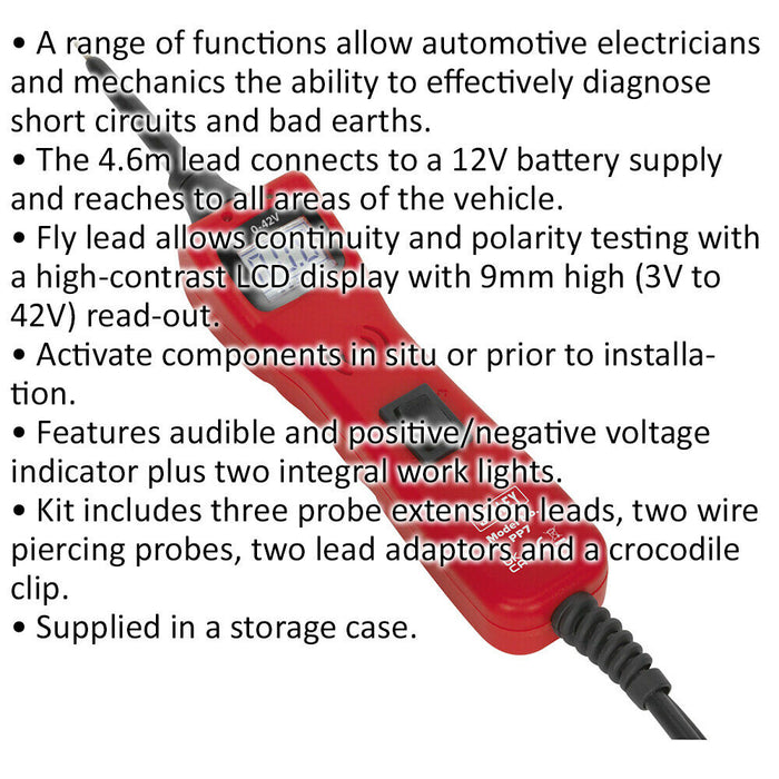 Auto Probe with LCD Display - 3V to 42V DC - Short Circuit Diagnostic Tool Loops