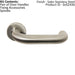 PAIR 22mm Round Bar Safety Handle on Round Rose Concealed Fix Satin Steel Loops