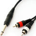 0.3m 6.35mm 1/4" Mono Jack to 2 RCA Male Cable Lead Audio Amp TS Phono Plug Loops