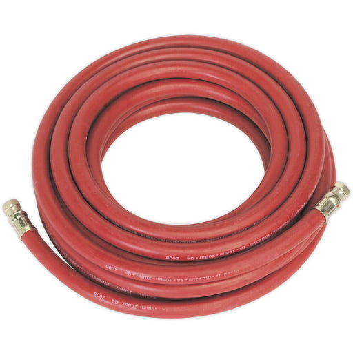 Rubber Alloy Air Hose with 1/4 Inch BSP Unions - 10 Metre Length - 10mm Bore Loops
