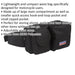 200 x 76 x 115mm Motorcycle Waist Bag - 3x Zip Pocket Valuables Travel Storage Loops