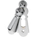 73mm Large Lock Profile Escutcheon 40mm Fixing Centres Polished Chrome Loops