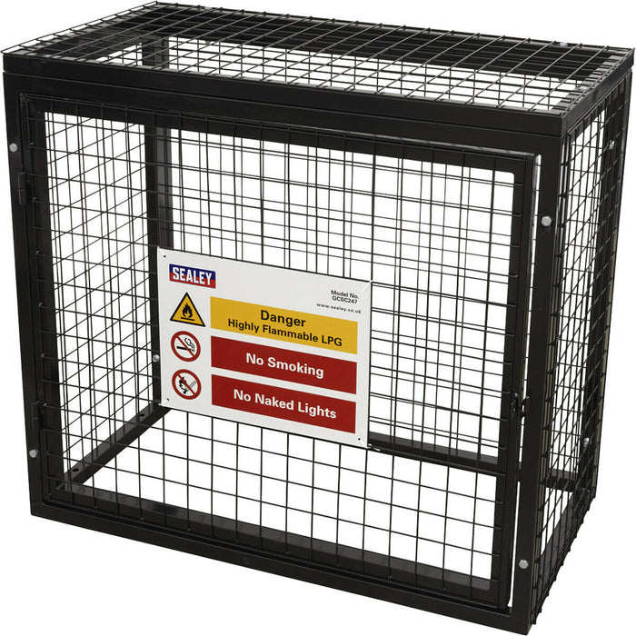 Gas Cylinder Storage Cage - 2x 47KG Cylinders - Outdoor Butane / Propane Safety Loops