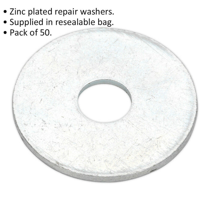 50 PACK - Zinc Plated Repair Washer - M8 x 50mm - Metric - Metal Spacer Loops