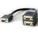 2 Port Way VGA Y Splitter Cable Lead SVGA Male to 2x Female Monitor Video Split Loops